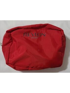 Revlon "Live Boldly" Makeup Cosmetics Bag Red Travel Storage Pouch Organizer GUC